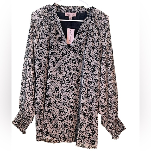 Philosophy Tops - NWT- Philosophy sheer, floral blouse. Size 2X/TTG Women